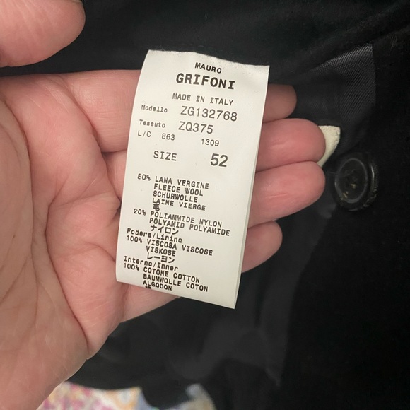 Mauro Grifoni black coat. Size EU 52 - Picture 5 of 6
